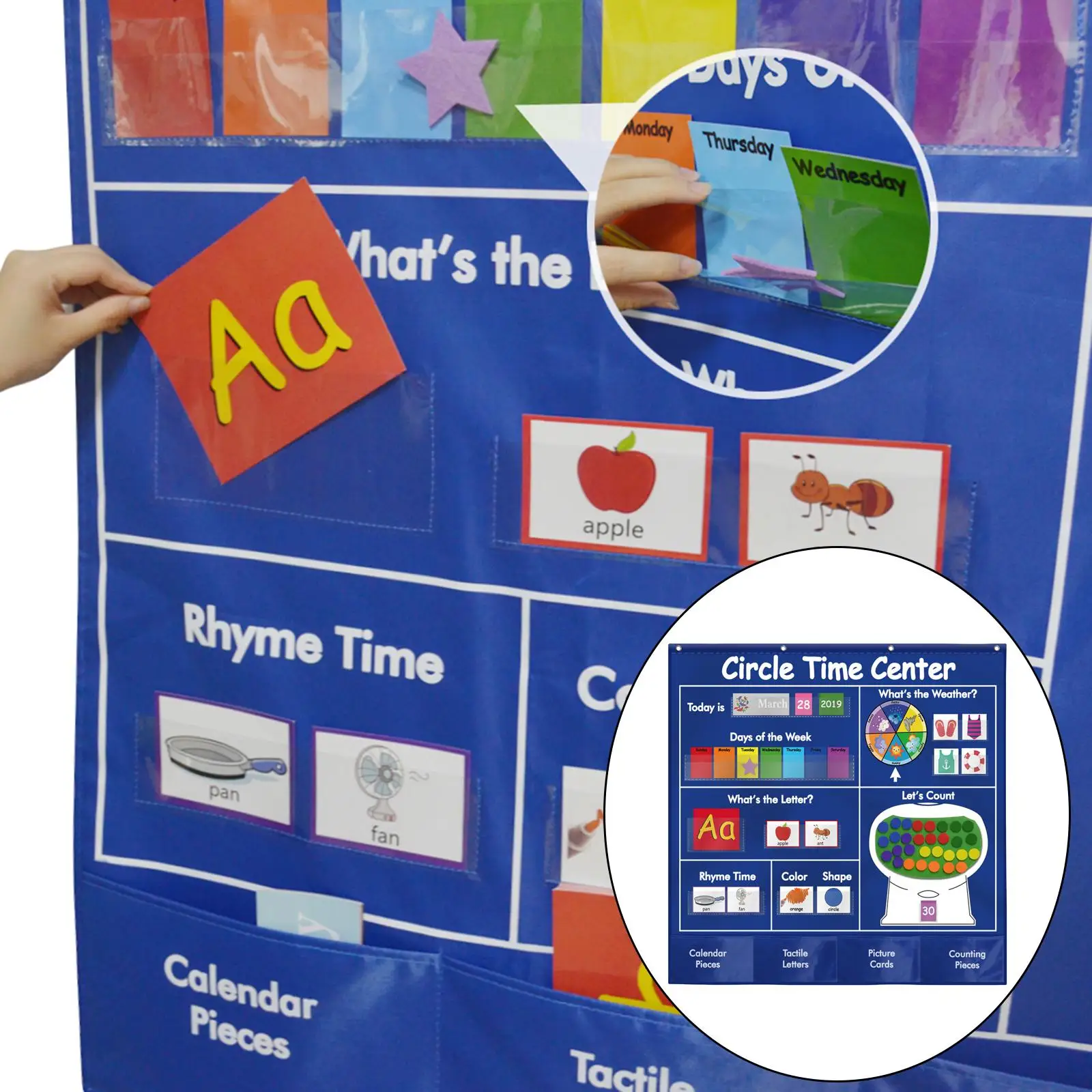 Set di calendari per l'apprendimento circolare, giocattoli educativi per l'apprendimento dei bambini