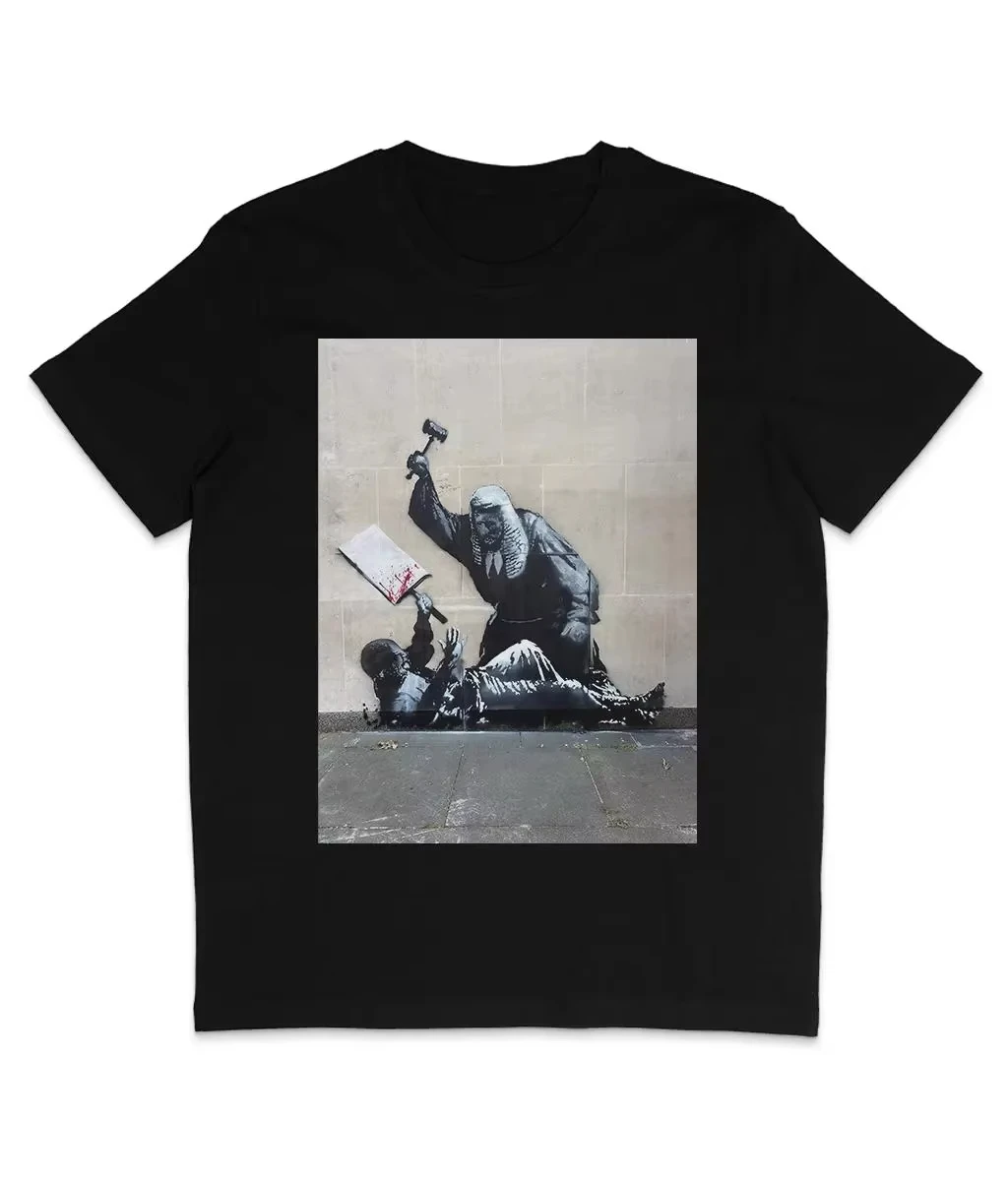 T-shirts graphiques Banksy Royal Courts of Justice, streetwear rétro, t-shirt à manches courtes et col rond pour hommes, de haute qualité, best-seller