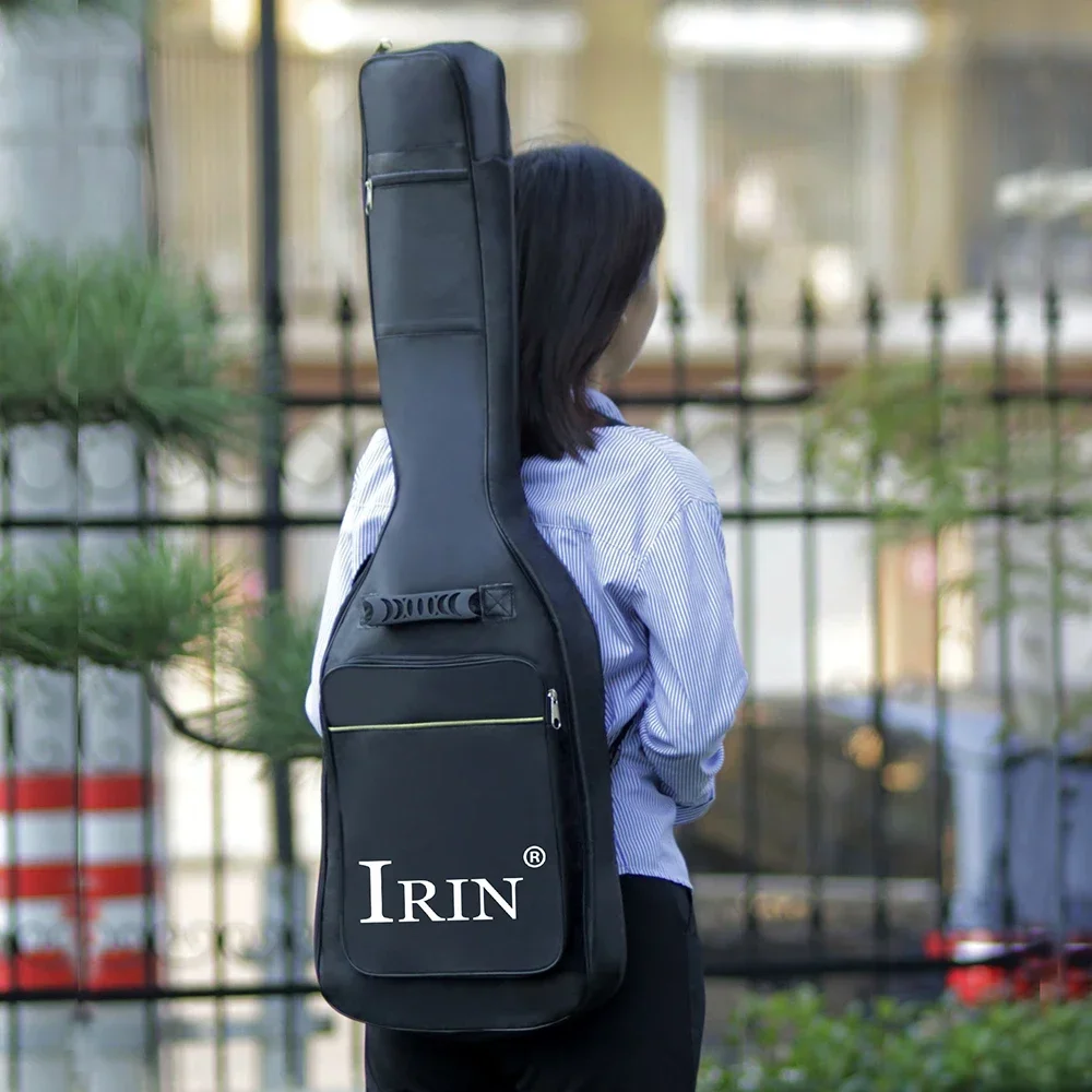 IRIN Electric Guitar Case Gig Bag Black Waterproof Oxford Cloth Bag Guitar Accessories Musical Instrument Storage Backpack