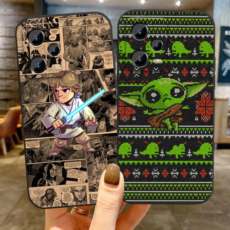 Disney Star W-Wars Yoda For Xiaomi Redmi Note 12R 12 12S Turbo 11 11T 11S 10 10S 9 8 Pro Plus 5G Black TPU Phone Case