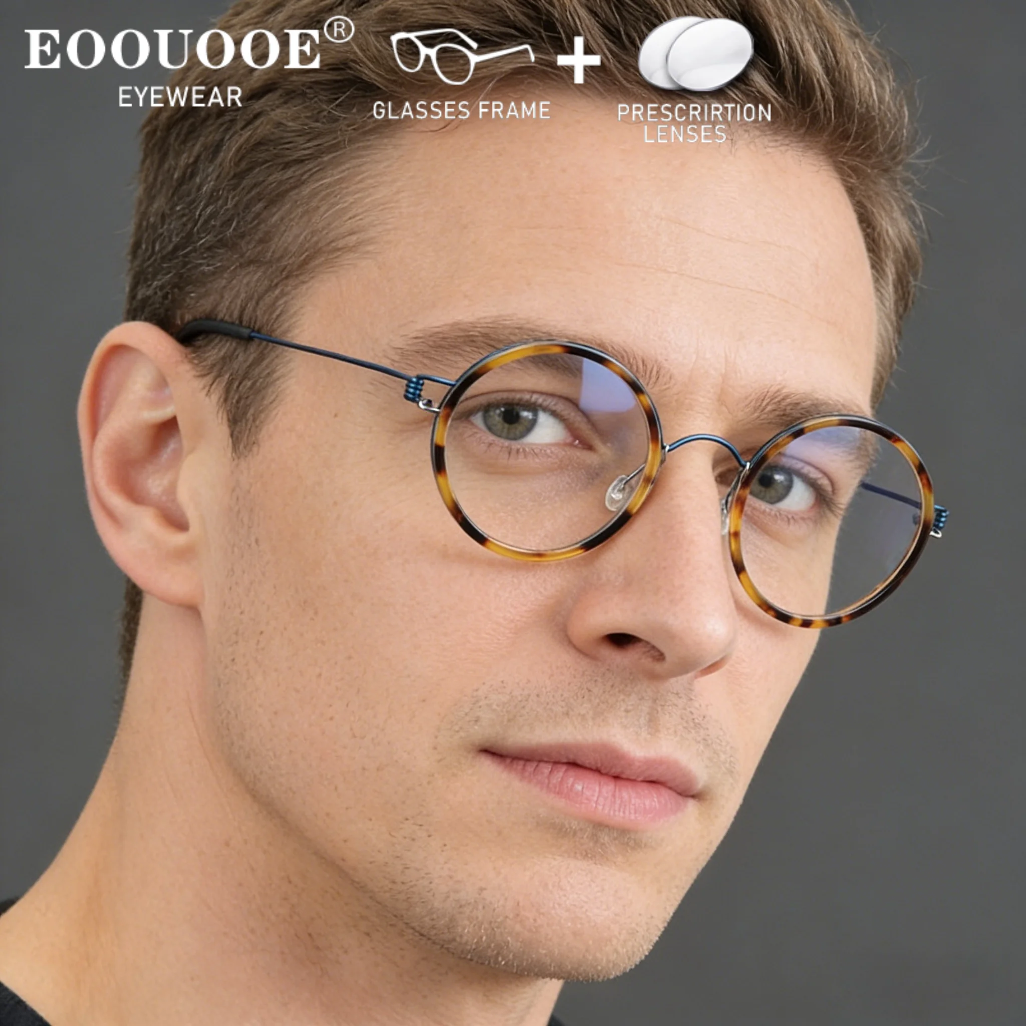 Olde Worlde gafas de diseño redondo para hombres y mujeres receta miopía hipermetropía lentes gafas de visión progresiva antirreflejo