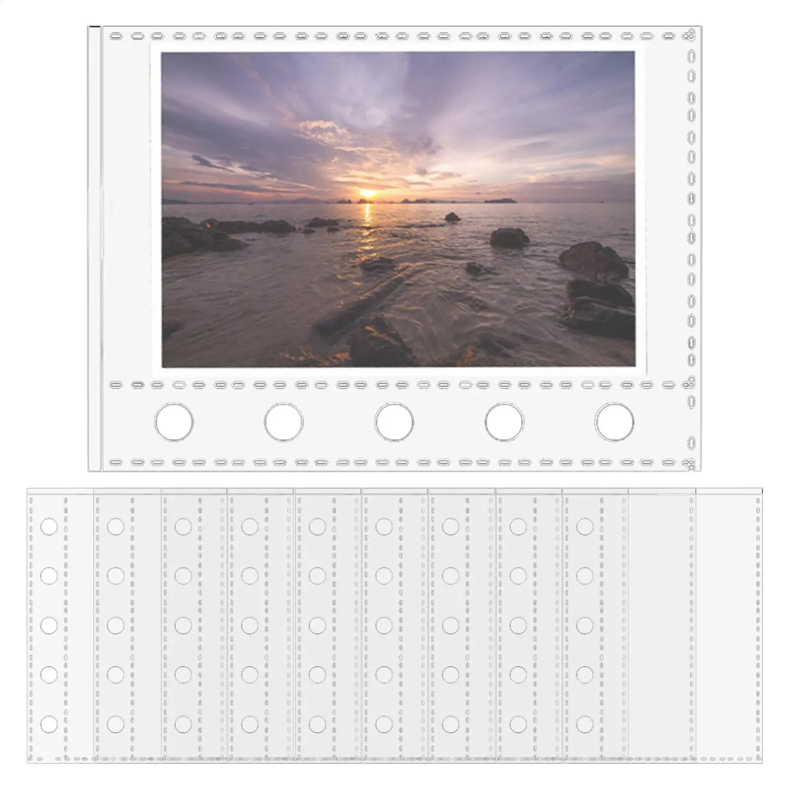 Clear Binder Sheet Protectors 10 Pieces M5 5-Ring Binder Inserts Clear Document Sleeves for Professionals Travelers Artists
