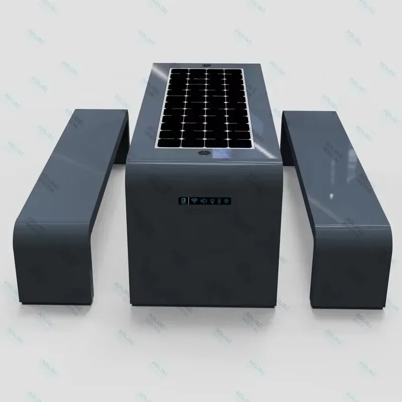 USB Phone r ed Outdoor Set-Smart Metal Bench Durle Steel Material