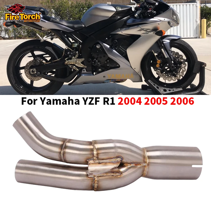 Slip On For Yamaha YZF R1 R 1 2004 2005 2006 Motorcycle Exhaust Escape Moto Modified Middle Link Pipe Connect Original Muffler