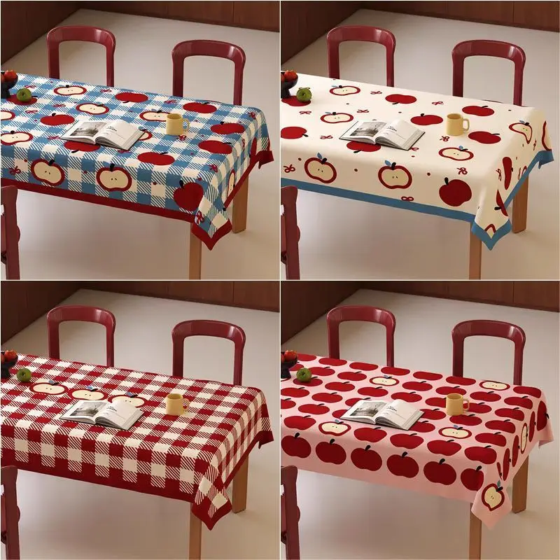 Dining Table Cloth Dustproof Polyester Cotton Round Rectangular Table Cover Cartoon Tablecloth Table Decoration and Accessories