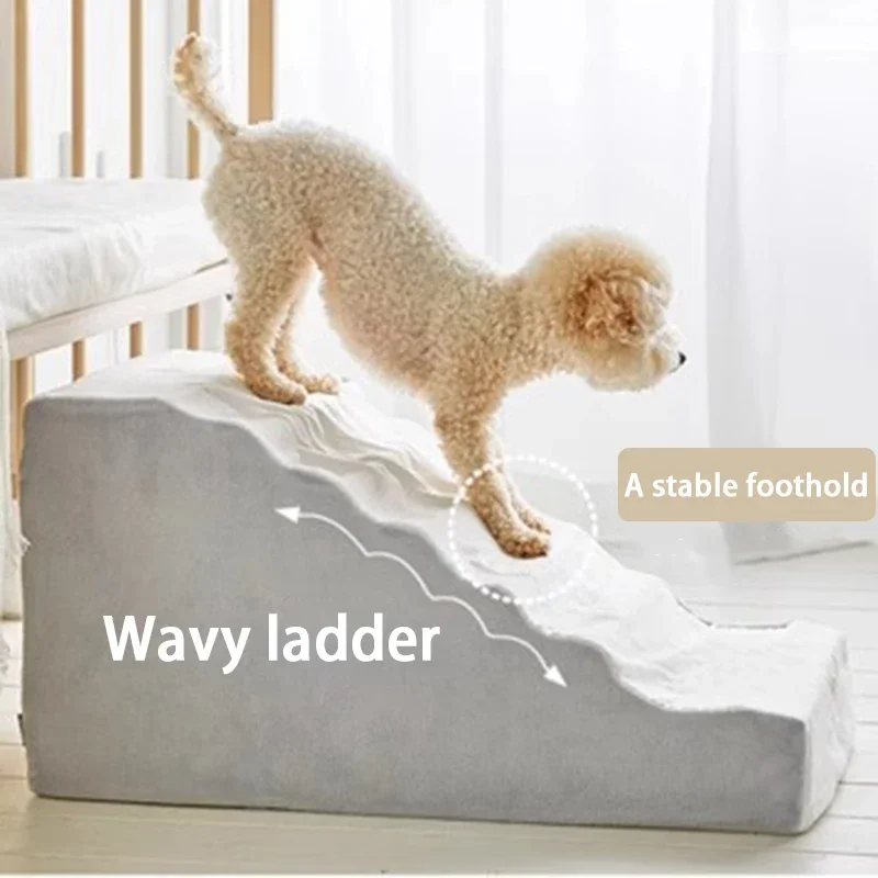 Anti-slip Dogs Stairs Bed 2/3/4 Steps Small Dog Stairs Ladder Removable Dogs Step Stair Sofa Training Non-Slip Pet Supplies