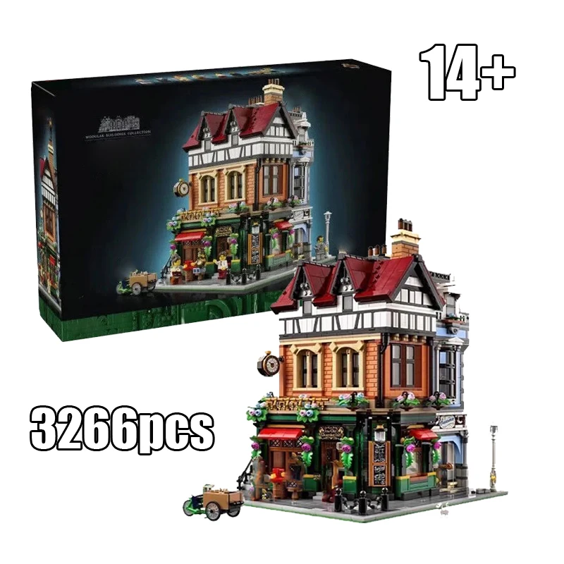 

2026 In stock 10350 Tudor Corner Modular Building Creative Expert Street Views Bricks Toy for Kids boys Adult Christmas Gift