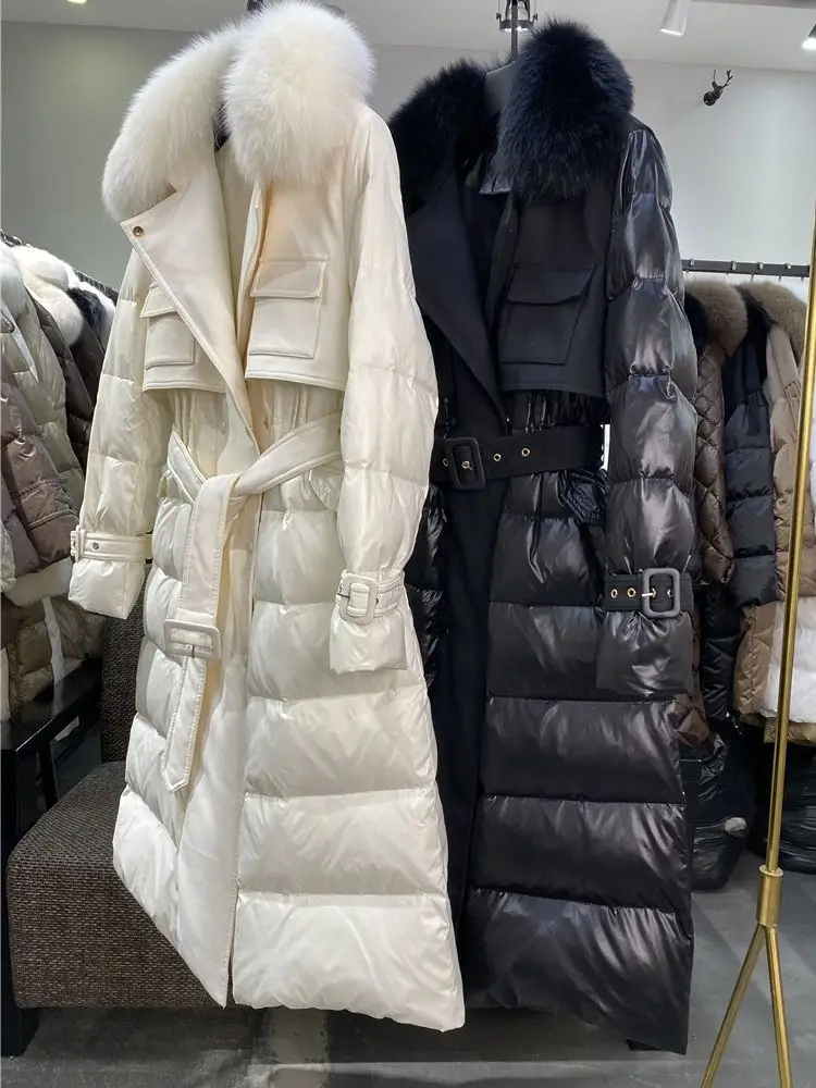 Winter European Fashion Women's Down Jacket Slim Fit High Street Fox Fur Jacket