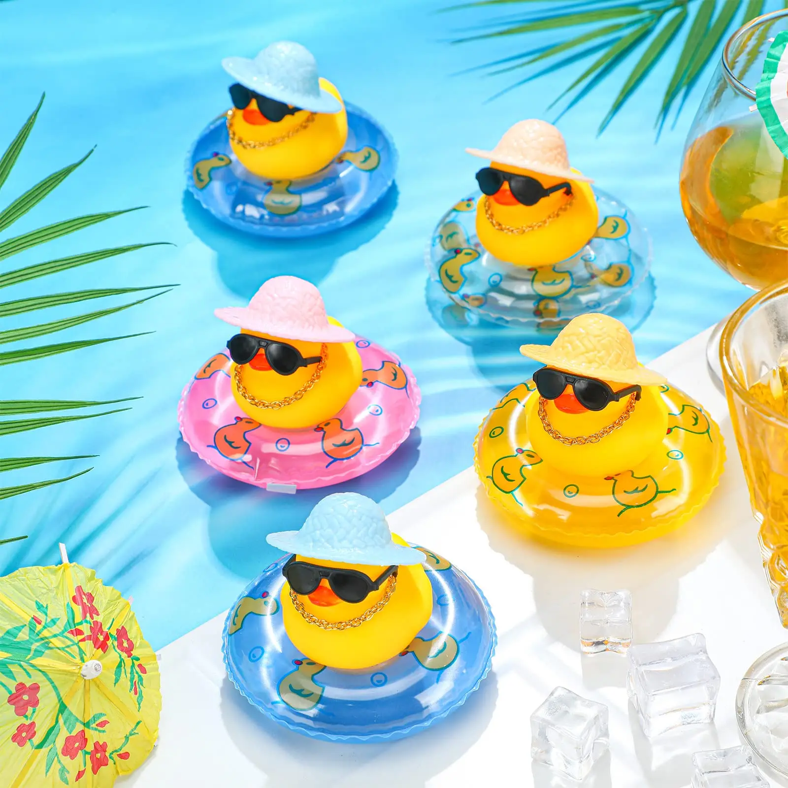 24 Stuks Mini Rubber Eenden Zomer Strand Grappig Rubber Eendje Douche Eenden Speelgoed Voor Baby Shower Zwembad Speelgoed (24 Stuks)