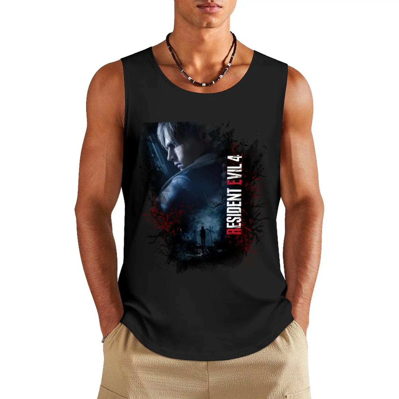 

Leon Kennedy RE4make Design 2 Tank Top anime clothes Men's gym articles