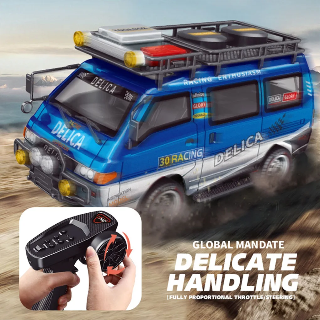 

Delica 1/24 Mechanical RC Offroad Remote Control Car 2WD/4WD Off-road Vehicle with Controllable Headlights & Shift for Kids toys