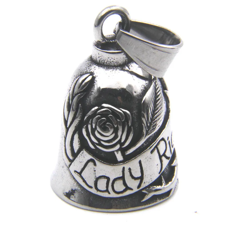 Lady Rider Bell Pendant 316L Stainless Steel Rose Number 13 Biker  Motorcycles Necklace