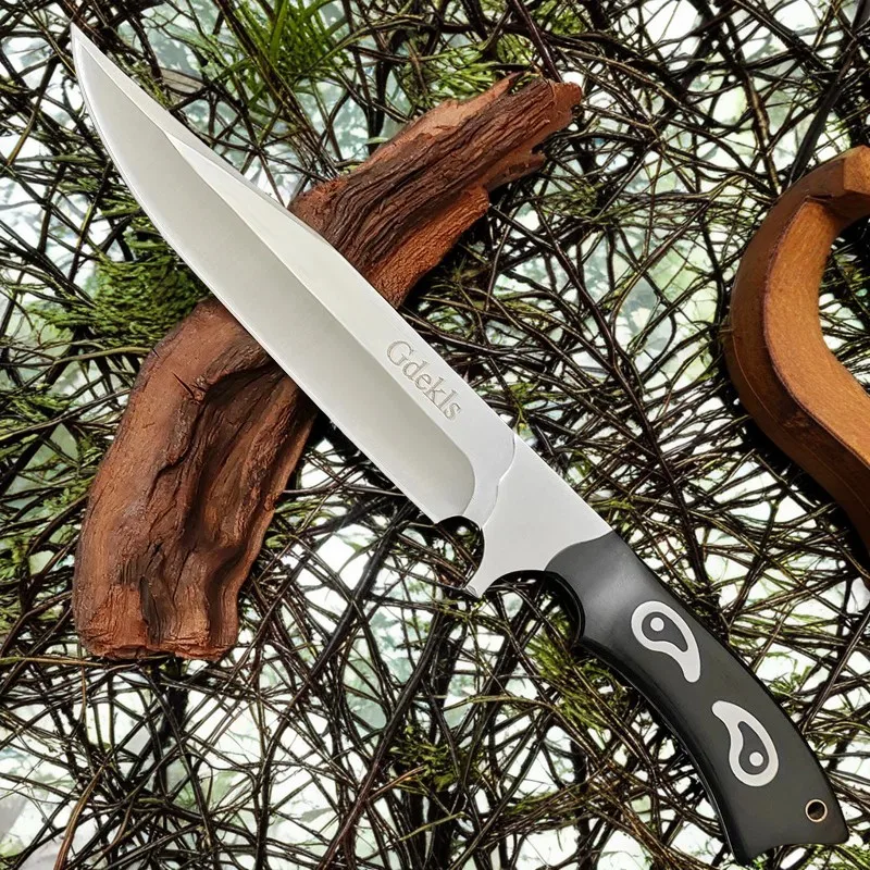 Sharp fruit knife, EDC camping knife, fixed blade, barbecue knife, multi-purpose outdoor survival knife and hunting knife