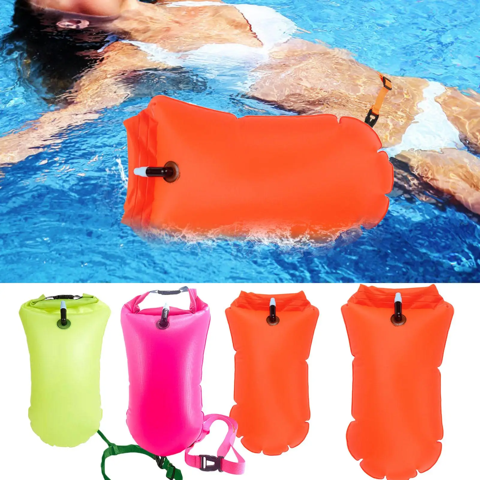 Надувной буй для плавания, легкая подушка безопасности для плавания, хранение с поясным ремнем, водные виды спорта, инструменты для хранения плавания