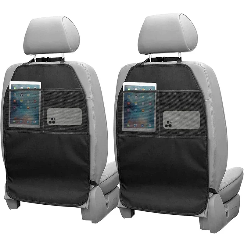 Back Seat Protective Seat Cover Kicking Mat with Organizer Durable Waterproof Car Back Seat Cover Non-Slip Storage Bag