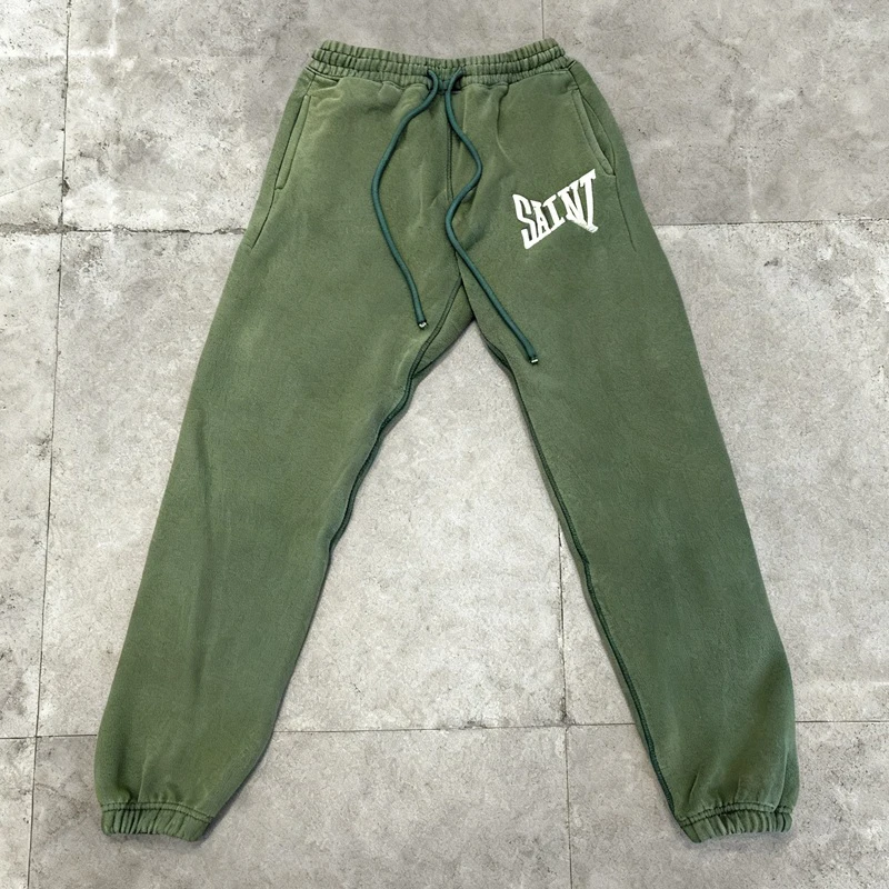 

Брюки Saint, классические брюки с надписью в стиле ретро, старые спортивные штаны на шнурке, свободные мужские повседневные брюки High Street