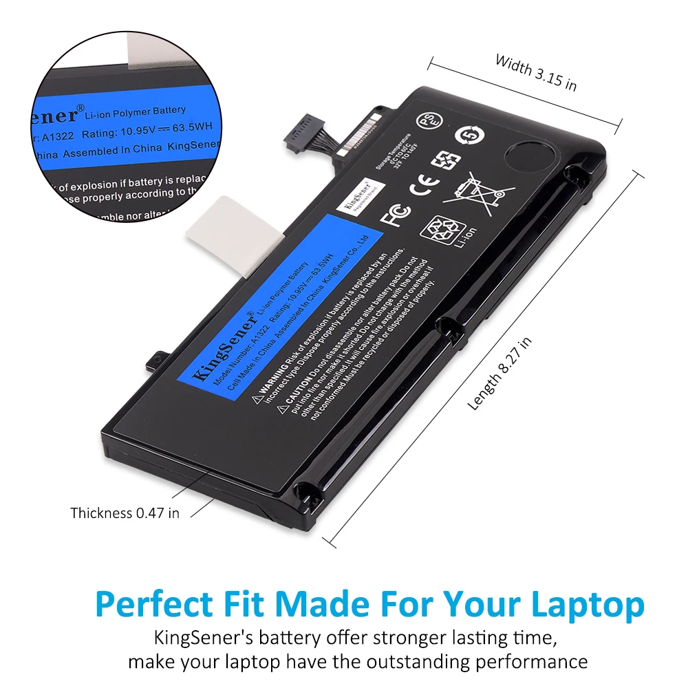 KingSener A1322 A1278 Batteria Per Apple MacBook Pro 13 "2009 2010 2011 2012 MB991LL/A MB990LL/A MB990J/A MC700 MC374 MD101 MD314