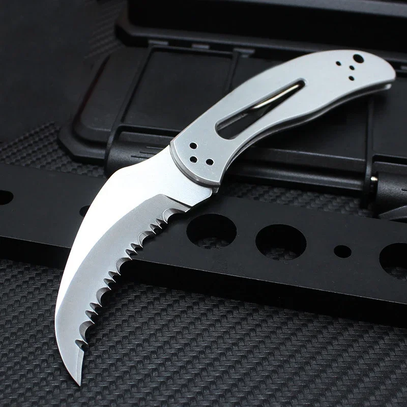 Coltello pieghevole tattico da esterno multifunzionale coltello da tasca portatile da campeggio EDC per sopravvivenza nella natura selvaggia