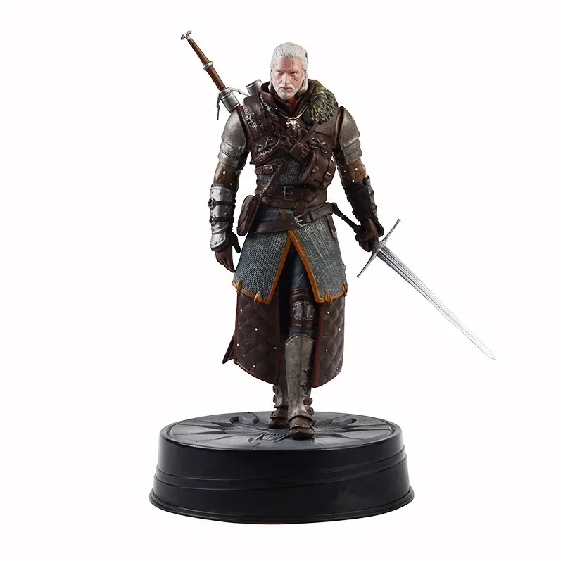 Witcher-ed 3 Wolf Wild Hunt Geralt Action Figure PVC Model Toys Gift 2 Types Doll 24CM