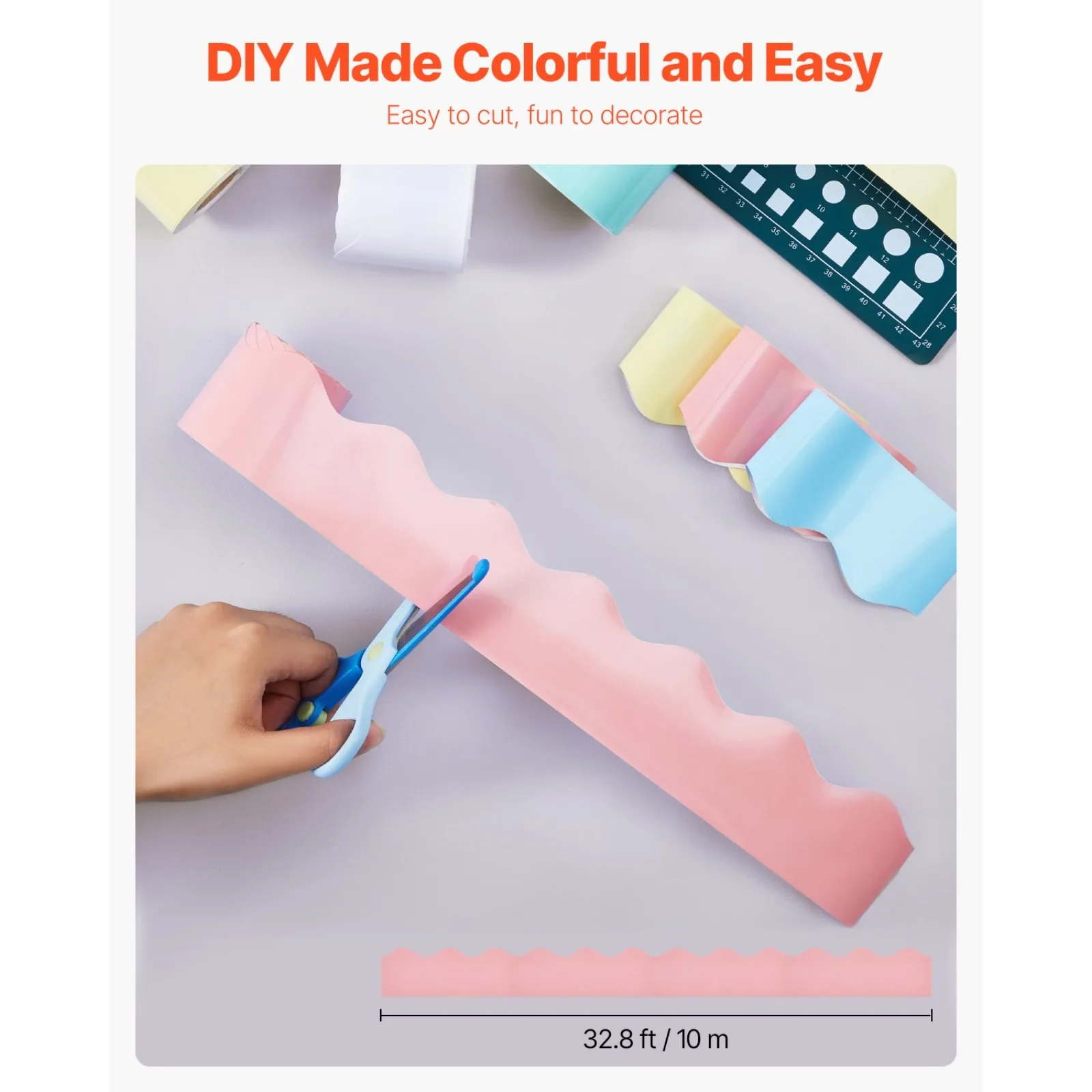 حدود لوحة الإعلانات 6 لفات بحواف صدفية ملفوفة بطول 32.8 قدم للمدرسة