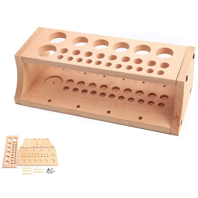 DIY Assembly Tool Rack Leather Tool Table Tool Rack Leather Tool Printing Wax Line Storage Box Rack Solid Wood Tool Storage Box