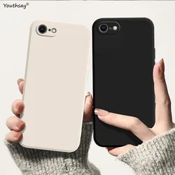 For Apple iPhone 16e Case iPhone 16e SE4 SE 8 7 5 Cover Fundas Shell Original Liquid Silicone Soft TPU Back Bumper iPhone 16e