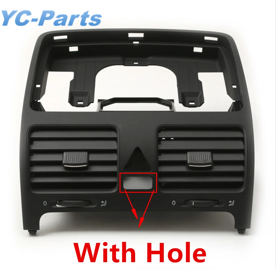 1K0819728F Black Front Dashboard Dash Air Outlet Vent Center With Hole for VW Golf GTI Jetta MK5 Rabbit 1KD 819 735