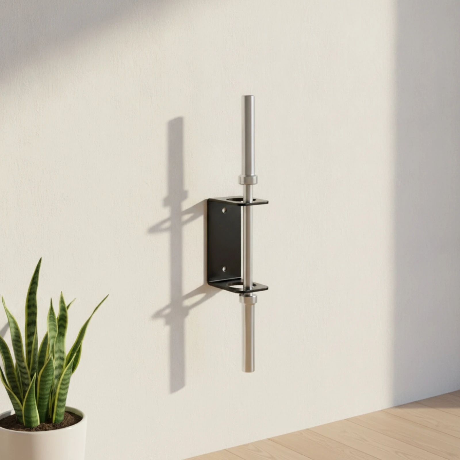 Bar Storage Bracket Space-Saving Bar Holder Wall Hanger Slimline Rack Easy Installation for Home Gym view 3