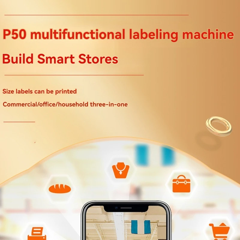 

Label Maker Machine with Tape P50 Portable Label Printer Bluetooth Label Maker Machine Label Printer for Clothes Home D-ABVK