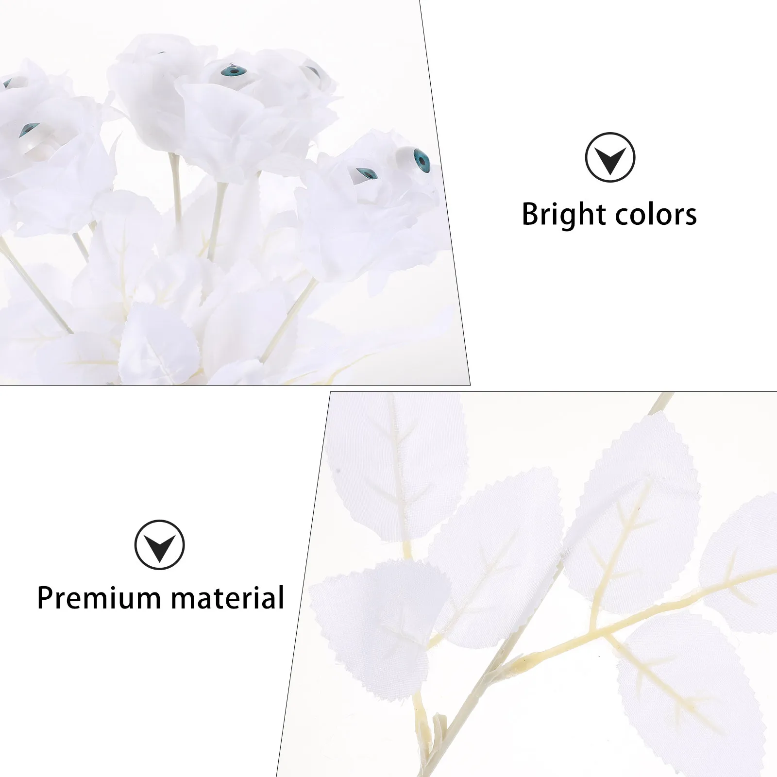 

8Pcs Halloween Rose Flower Eyeball Decoration Scary Indoor Party Prop Fake Rose Adornment Halloween Prop Flower with Eyeball