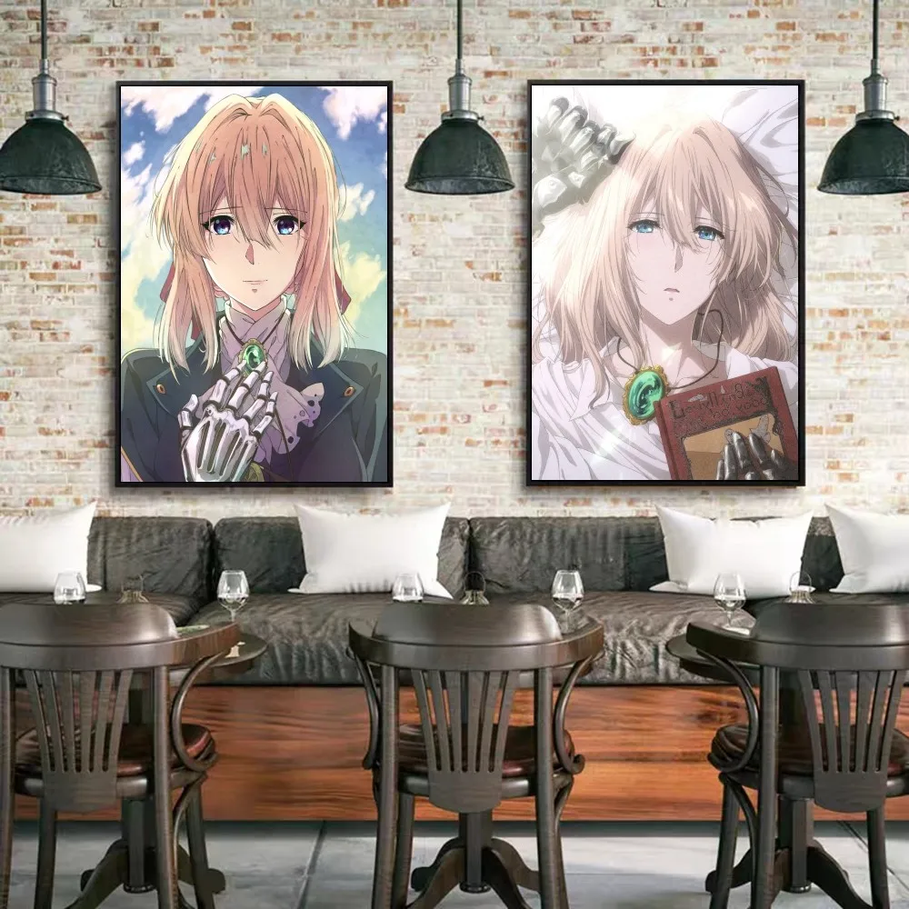 Violet Evergarden DIY Sticky Poster Whitepaper Prints Posters Artwork Nordic Home Decor