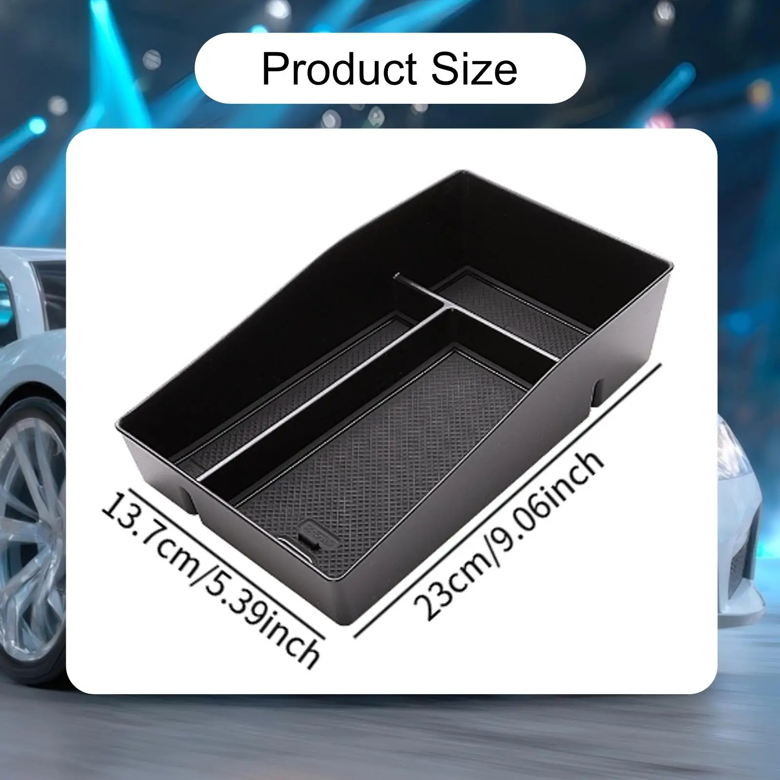 Generic Car Armrest Storage Box Console Tray Universal Compact Comfort Easy Installation Organization Container for Z-rv
