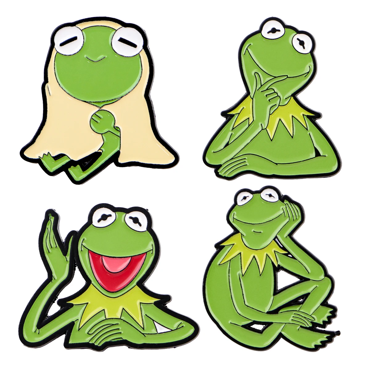 Lange Bein Frosch Emaille Pin grüne Broschen für Frauen Anstecknadeln TV Show Abzeichen auf Rucksack Kostüm Zubehör Modeschmuck Geschenke