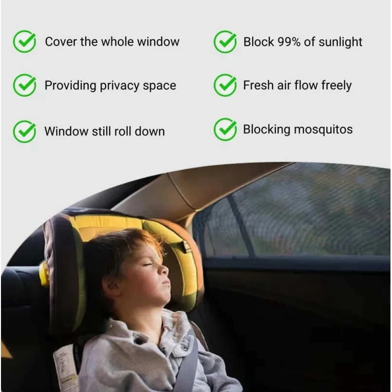 yesUniversal Car Side Window Sunshade Curtain Breathable Mosquito Proof Mesh Car Sun Shade Anti-UV Heat Insulation Shield For SU