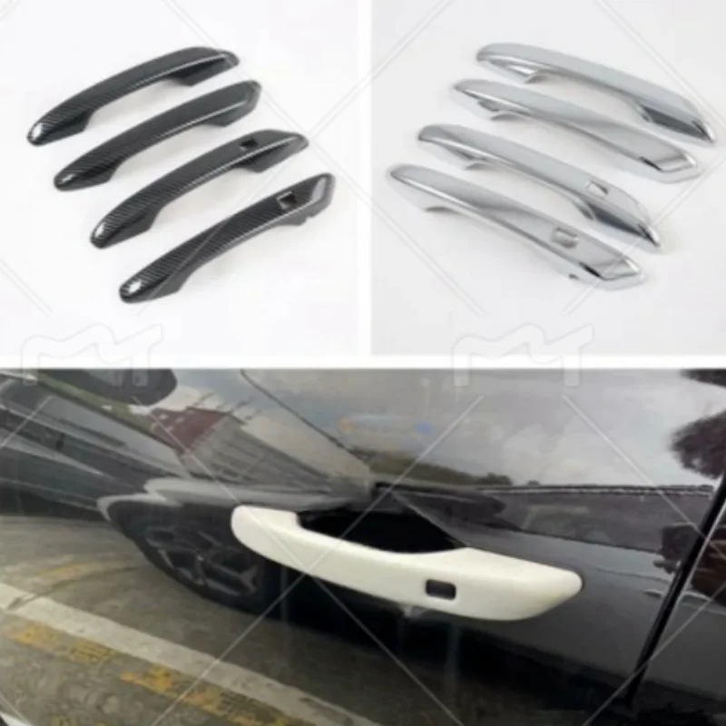 For Hyundai Mistra 2021+ Car Door Handle Bar Cover Trim Styling Garnish Sticker ABS Carbon fiber