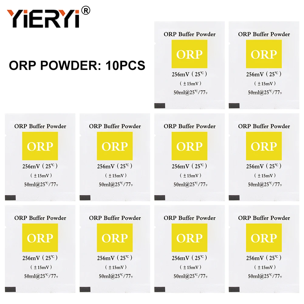 Imagem -06 - Yieryi-orp Calibração pó Tampão Orp Tester Fluido de Calibração Redox 10 Pcs