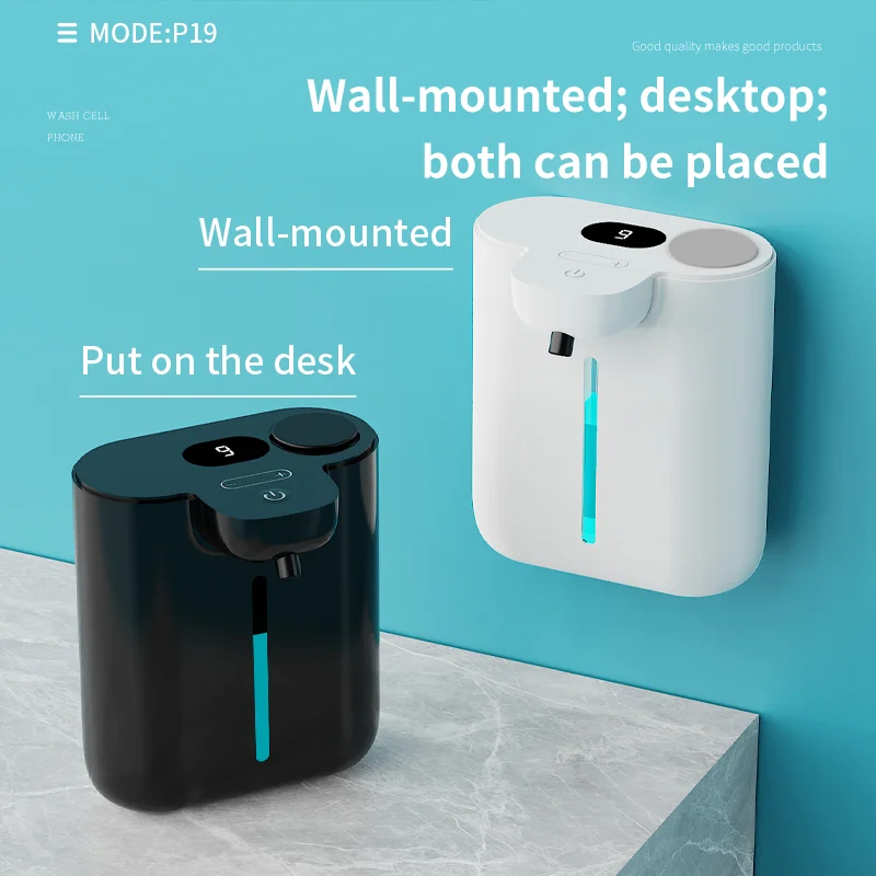 500ML HD Display 9 Levels Adjustable Automatic Smart Sense Soap Dispenser IPX5 Waterproof Rechargeable Hand Dish Washing Machine