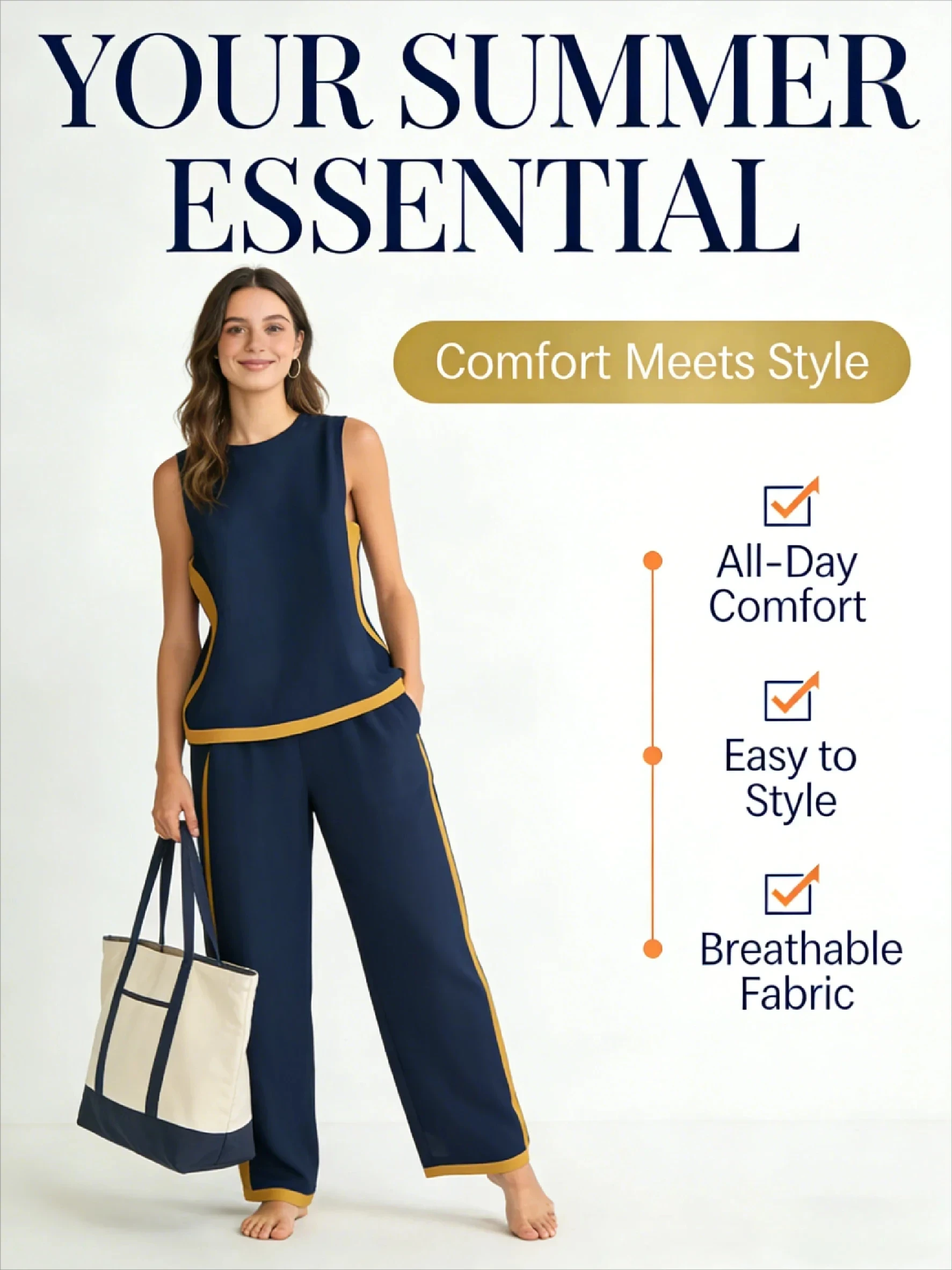 

Color Blocking Loose Women Summer Sleeveless Sportswear 2PCS Matching Set O-Neck Wide Leg Pant Pocket Ladies Outfit Streetwear