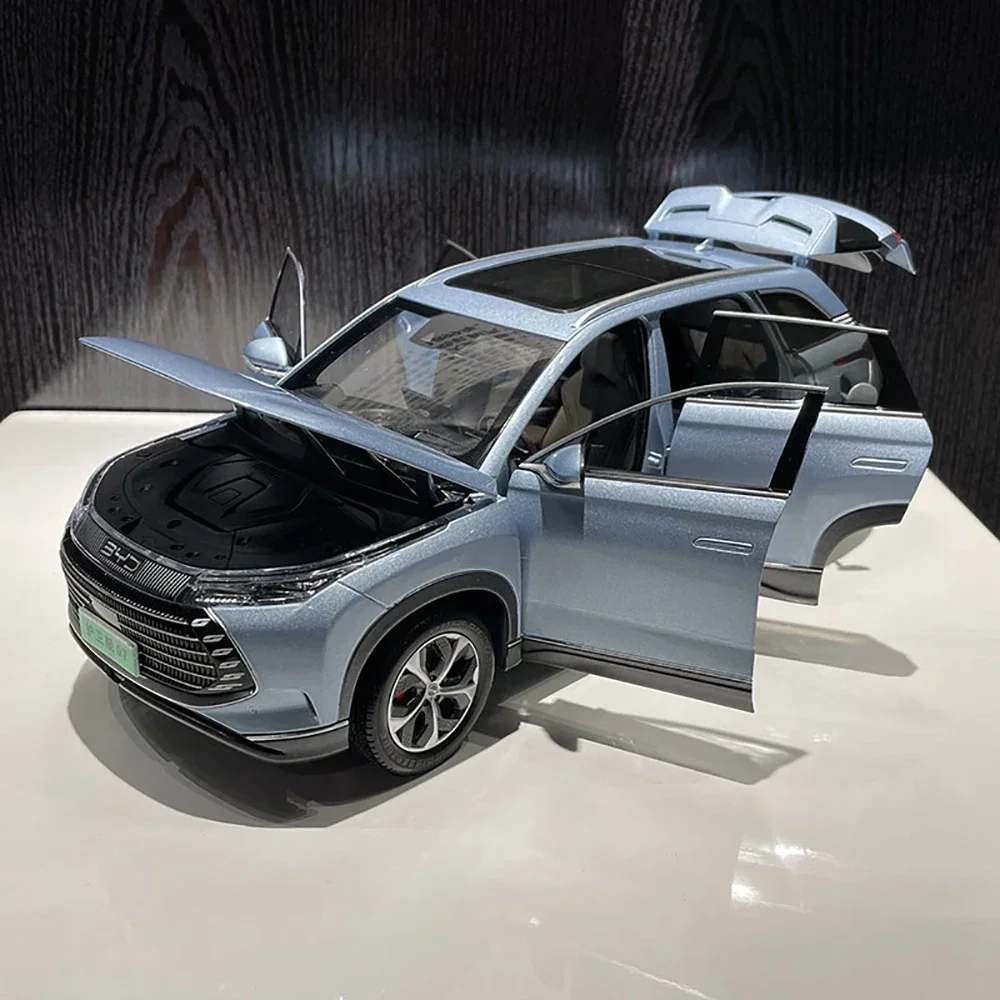 Modelo SUV de aleación BYD Frigate 07 coleccionable de alta calidad 1:18 con motor de apertura, volantes, Interior detallado