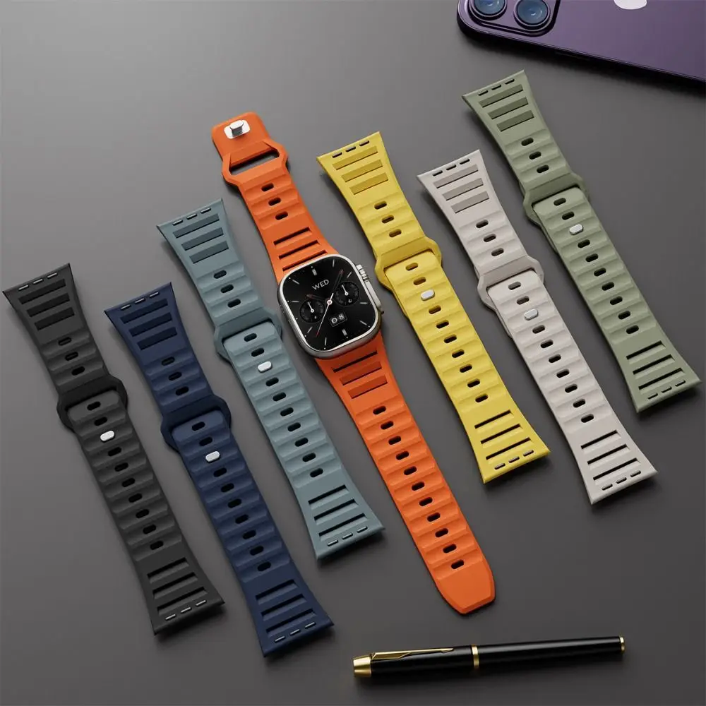 2/44/45/46/49mm Watch Strap Silicone Widen Watchband Compatible Breathable for Apple Watch Ultra 2 Series 10 9 8 7 3 5 6 SE