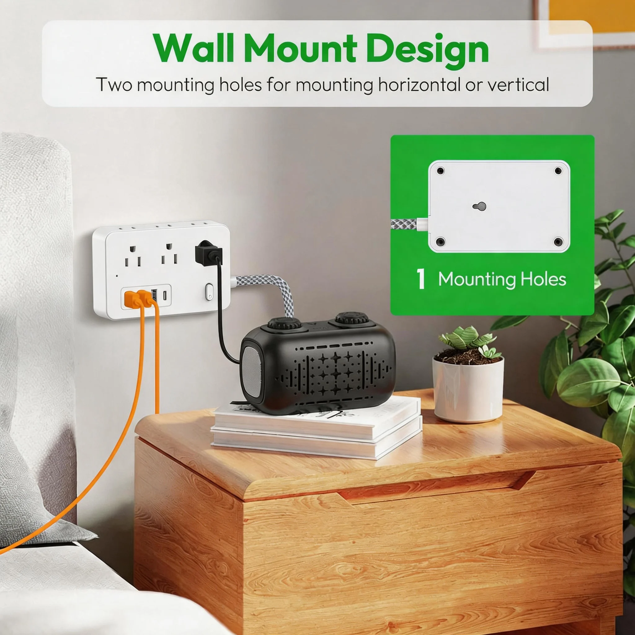 10-in-1 Power Strip Surge Protector with 6AC Outlets, 3USB &1Type-C Ports | 5FT Multi Plug Outlet Expander