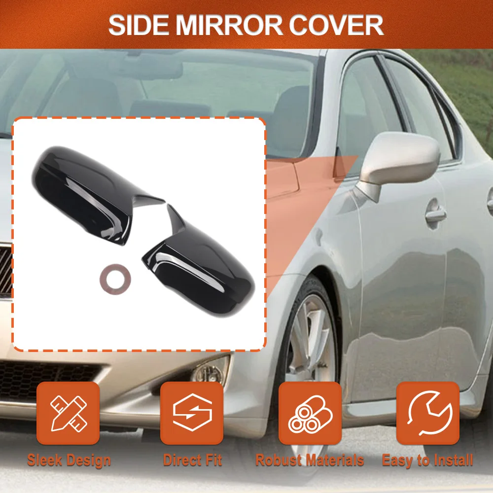 

2Pcs Car Side Rearview Mirror Cover Caps M Look for Lexus IS250 IS350 ES350 2006-2012 LS460 LS600h Base 2007-2009 US Version