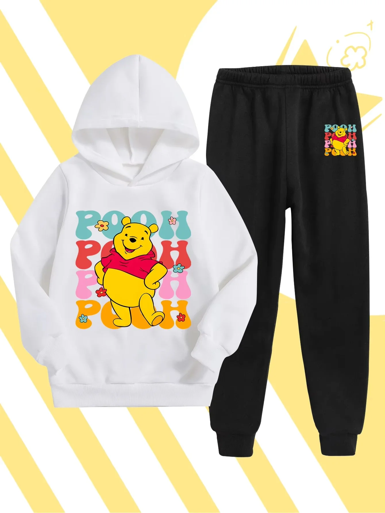 

Disney Kids Hoodie and Pants Set. Cute, Soft and Comfortable Disney Print Winnie the Pooh Plush Long Sleeve Pants Set.