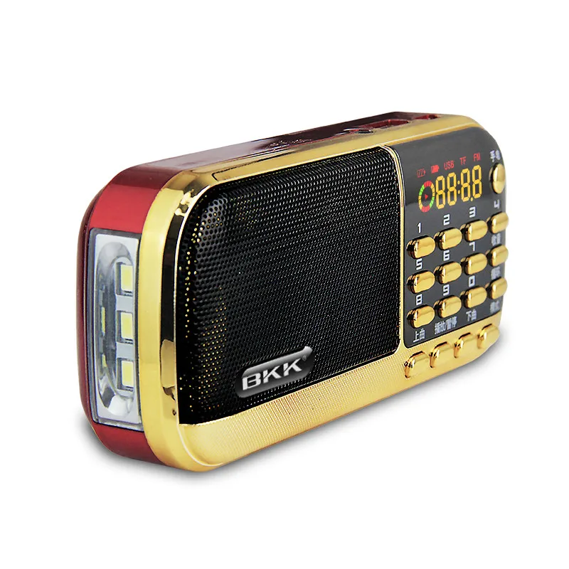 EONKO-B836BT راديو بلوتوث مع FM ، TF ، USB ، تسجيل سماعة الرأس ، مصباح يدوي ، بطارية قابلة للشحن ، 2x1200mAh