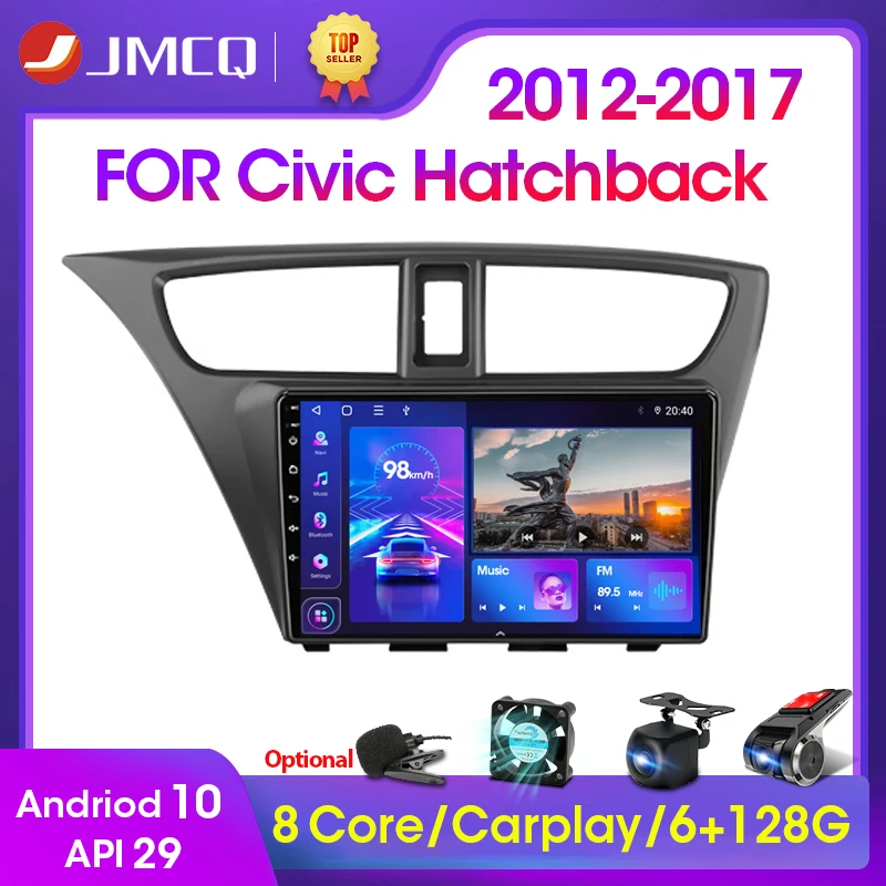 

JMCQ 2Din Android10 Car Radio Multimidia Video Player Car Stereo For Honda Civic Hatchback 2012-2017 Carplay 2 din dvd Head Unit