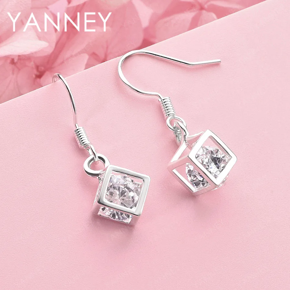 

Новые серьги из стерлингового серебра 925 пробы с блестящими квадратными цирконами AAA для женщин, модные, очаровательные, подарок на помолвку, ювелирные аксессуары