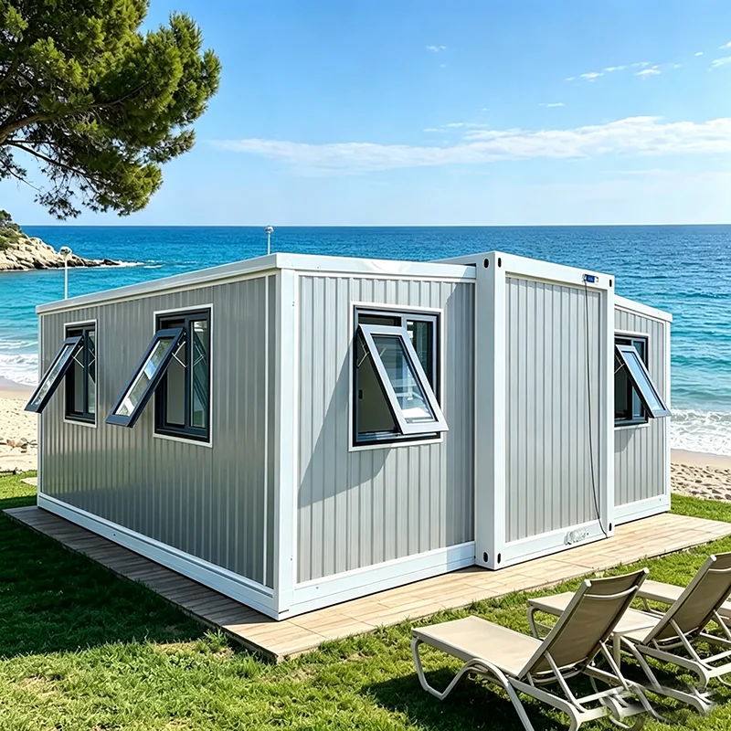 Customized 40ft Eco Foldable House Low Carbon Material Waterproof Exterior Mobile Family Villa Permanent Living Prefab Home