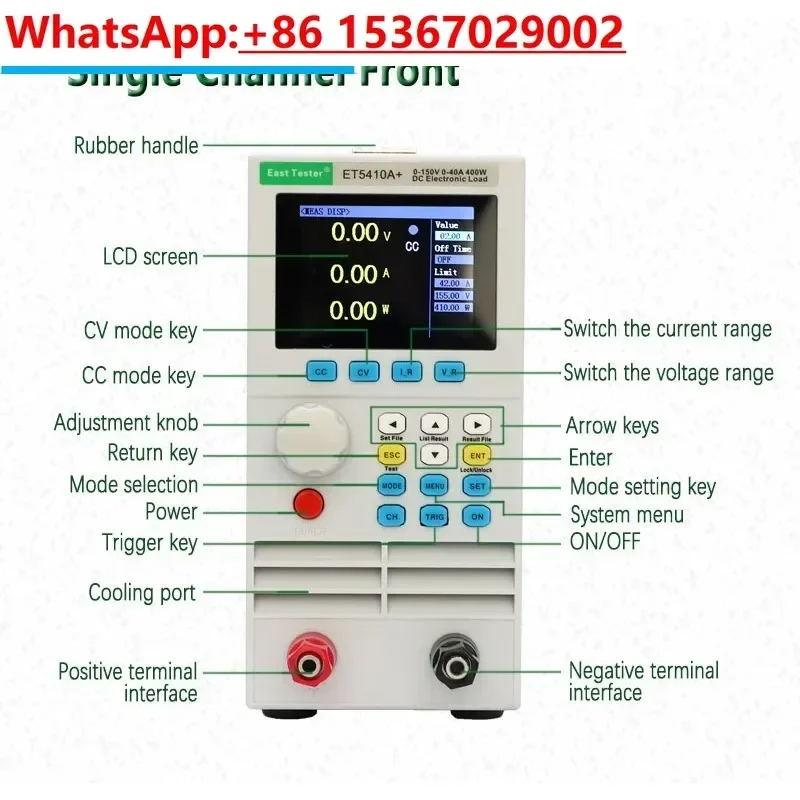 Tester 400W/150V/40A ET5410A Programmable Multifunction DC Electronic Load USB Connect Single/Dual Channel Capacity Test