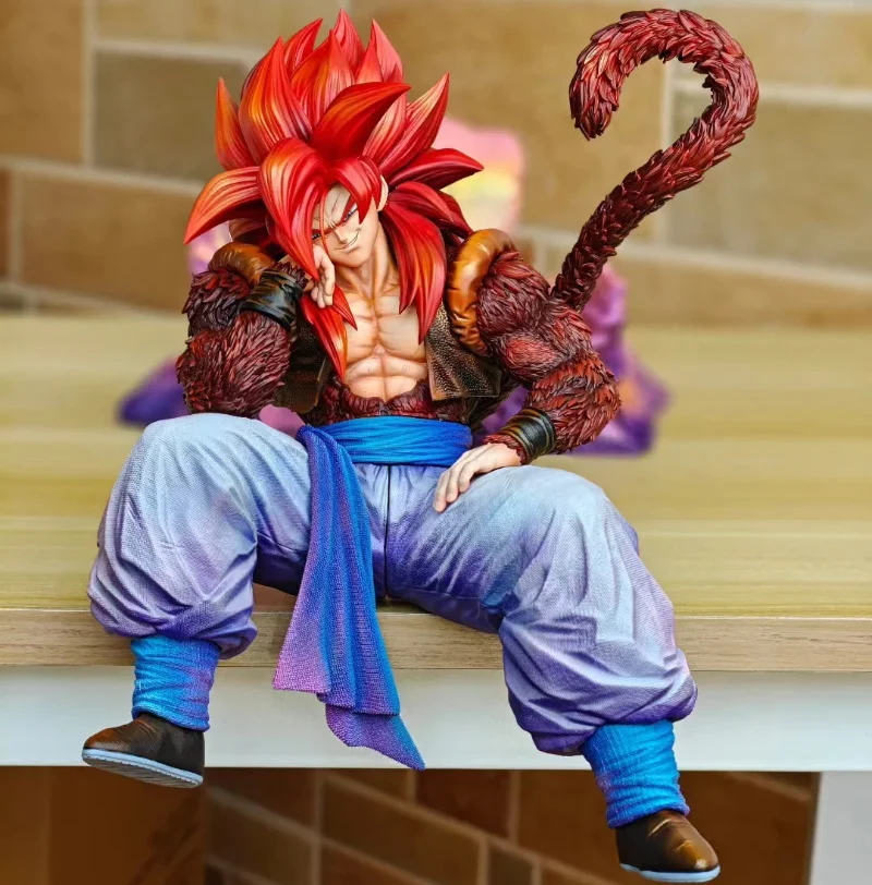 

24cm Dragon Ball Sitting Pose Super Saiyan Action Figure Room Decoration Ornament Model Anime Merchandise Holiday Gift For Fans