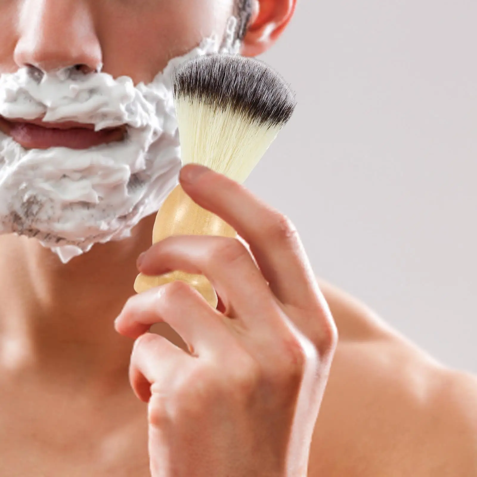 Premium Ergonomic Men's Shaving Brush Super with Wooden Handle Beard Cleaning Shaving Brush for Men,